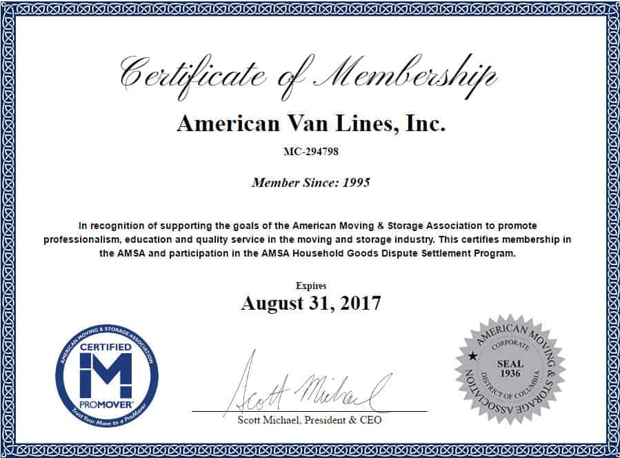 amsa certificate